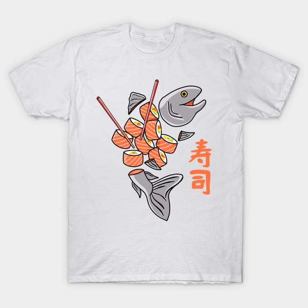 Salmon Sushi T-Shirt by Kimprut